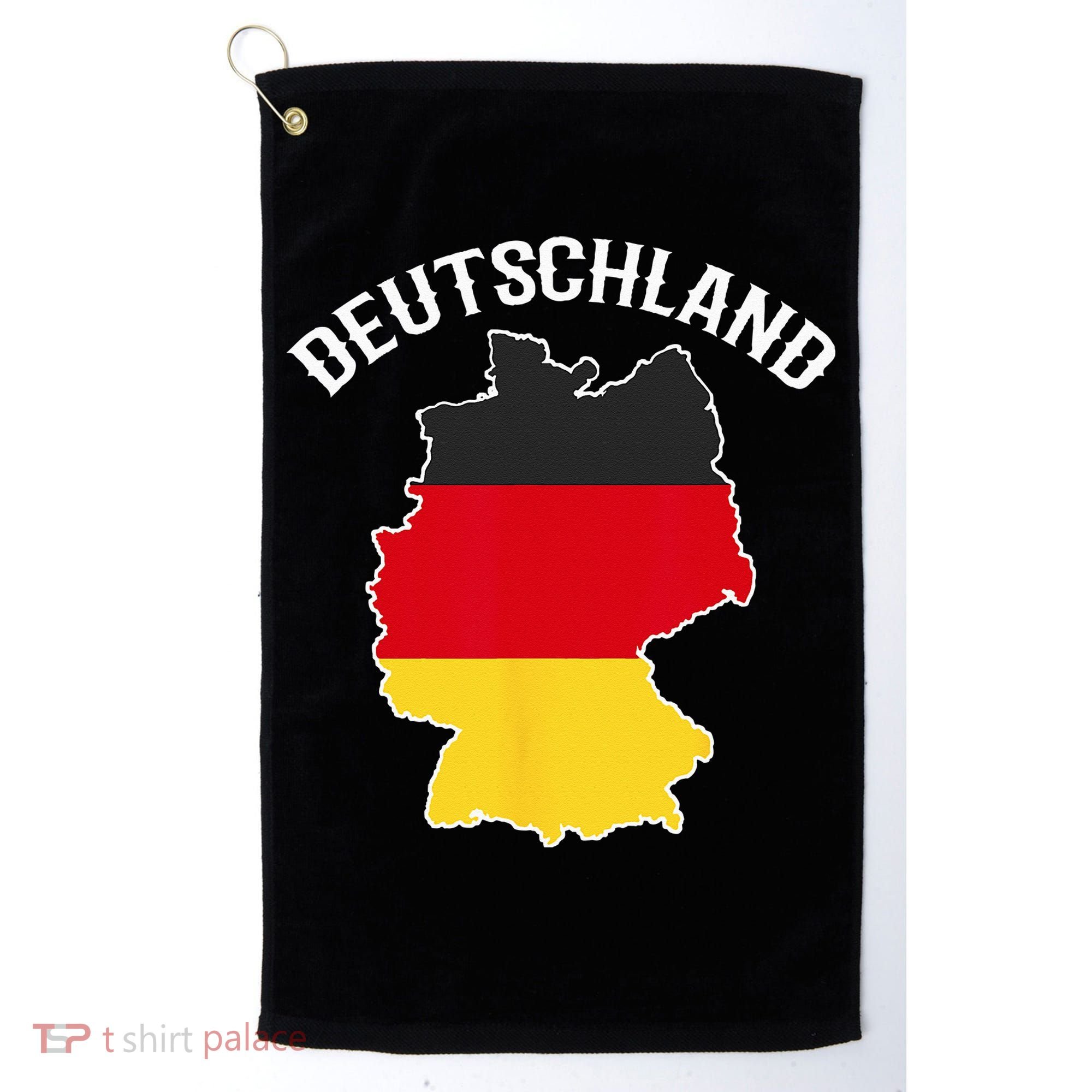German Flag Deutschland Germany Map Golf Towel