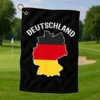 German Flag Deutschland Germany Map Golf Towel thumb 1