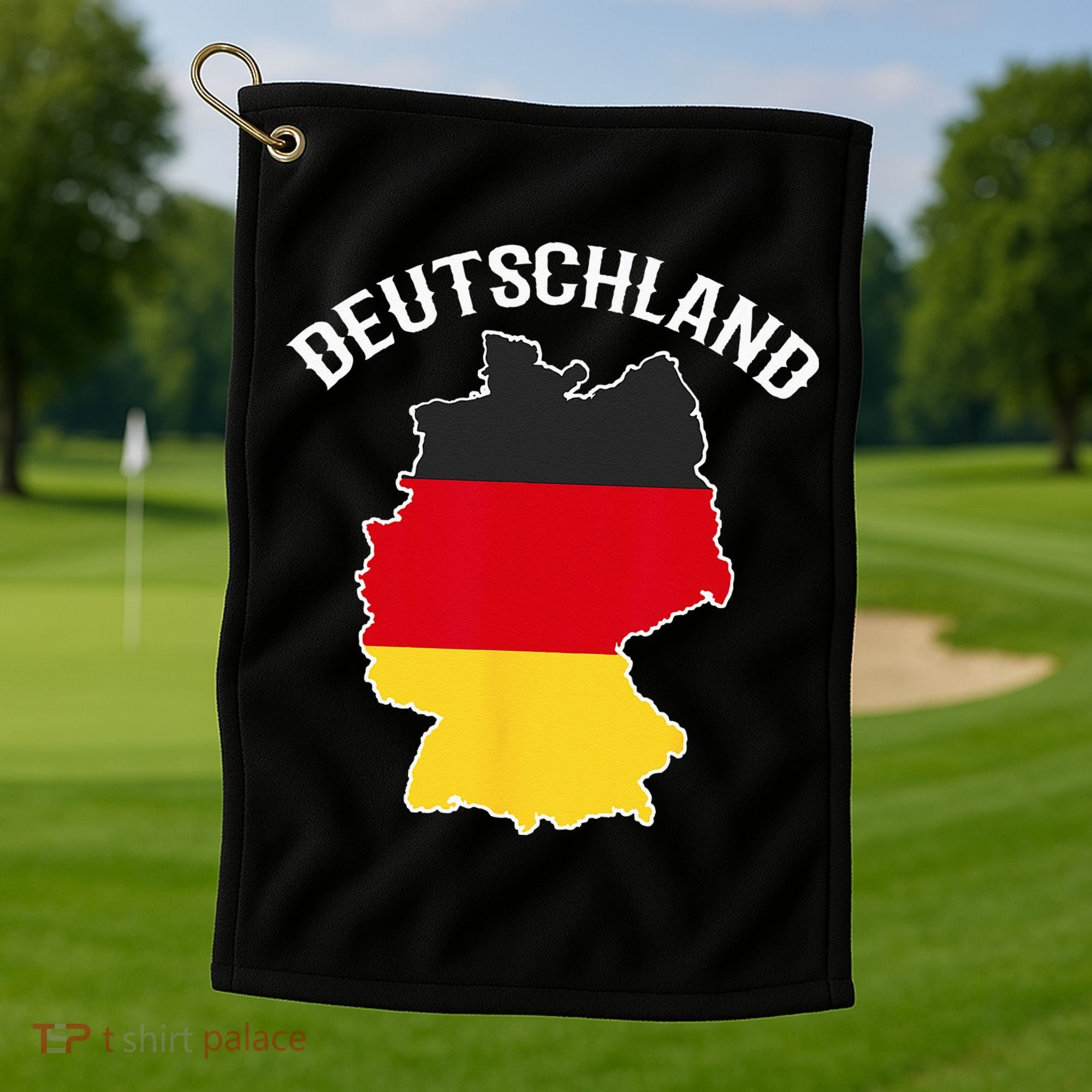 German Flag Deutschland Germany Map Golf Towel