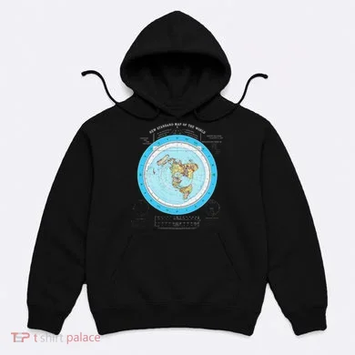 Gleason Flat Earth Map Blue Flat Earth Map Flat Earth Hoodie