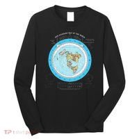 Gleason Flat Earth Map Blue Flat Earth Map Flat Earth Long Sleeve Shirt thumb 0