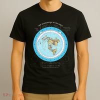 Gleason Flat Earth Map Blue Flat Earth Map Flat Earth T-Shirt thumb 3