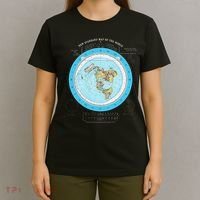 Gleason Flat Earth Map Blue Flat Earth Map Flat Earth T-Shirt thumb 4