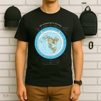 Gleason Flat Earth Map Blue Flat Earth Map Flat Earth T-Shirt thumb 6