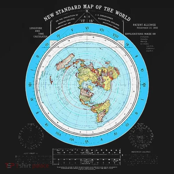 Gleason Flat Earth Map Blue Flat Earth Map Flat Earth Bucket Hat