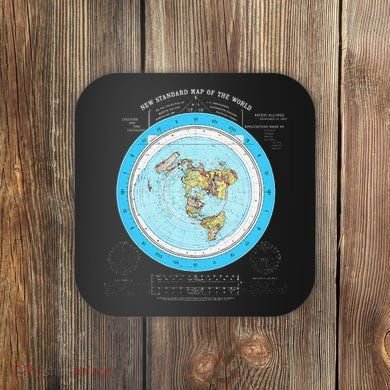 Gleason Flat Earth Map Blue Flat Earth Map Flat Earth Coaster
