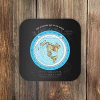 Gleason Flat Earth Map Blue Flat Earth Map Flat Earth Coaster thumb 0