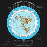 Gleason Flat Earth Map Blue Flat Earth Map Flat Earth Ornament thumb 1