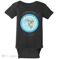 Gleason Flat Earth Map Blue Flat Earth Map Flat Earth Baby Bodysuit thumb 0