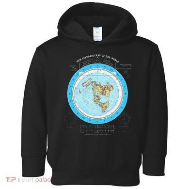 Gleason Flat Earth Map Blue Flat Earth Map Flat Earth Toddler Hoodie