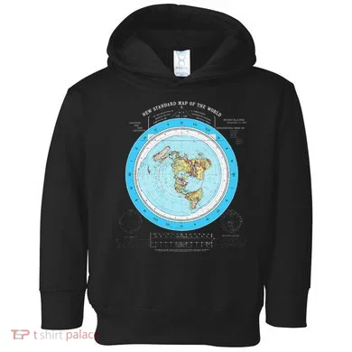 Gleason Flat Earth Map Blue Flat Earth Map Flat Earth Toddler Hoodie