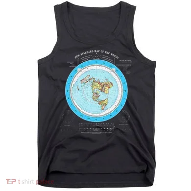 Gleason Flat Earth Map Blue Flat Earth Map Flat Earth Tank Top