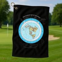 Gleason Flat Earth Map Blue Flat Earth Map Flat Earth Golf Towel thumb 1