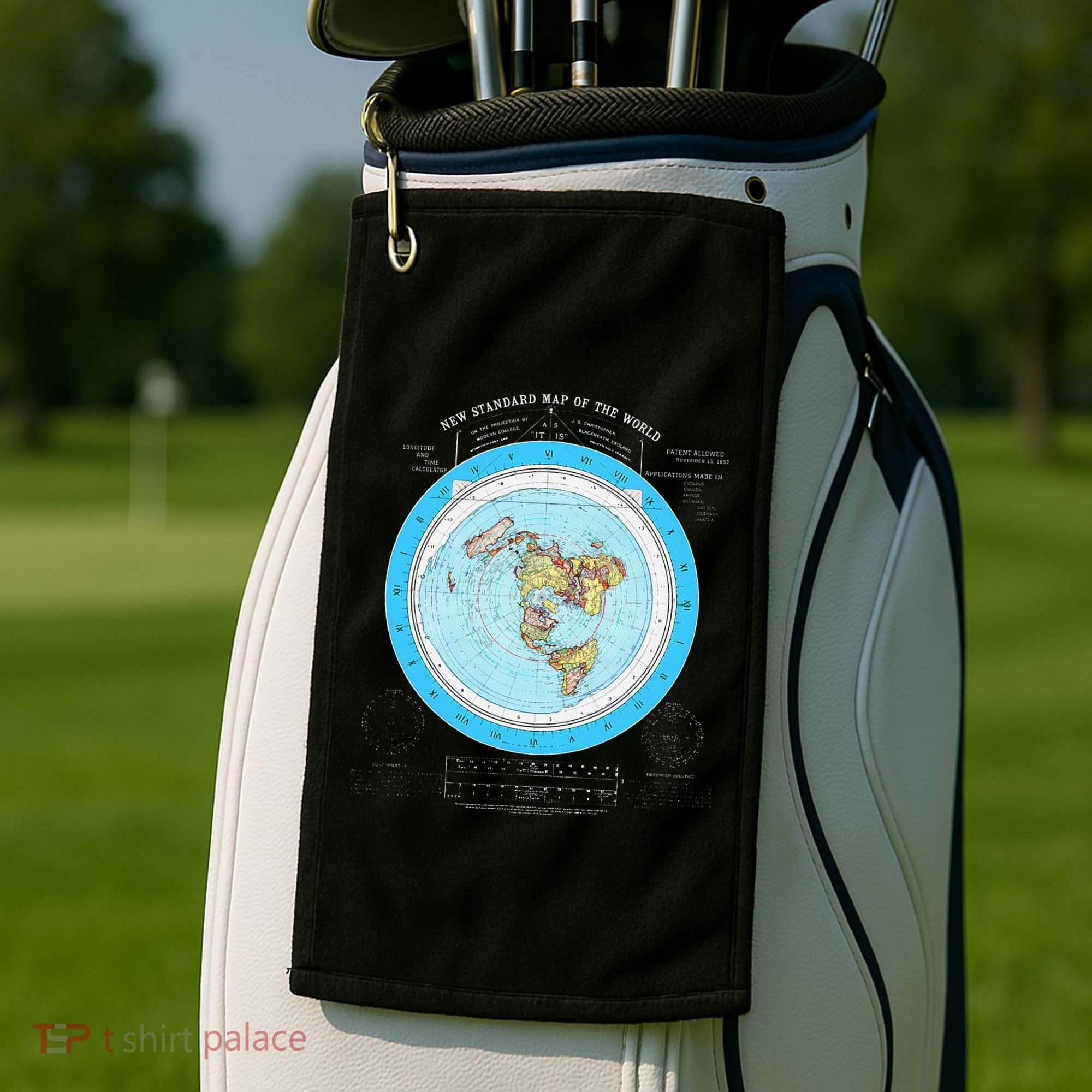 Gleason Flat Earth Map Blue Flat Earth Map Flat Earth Golf Towel