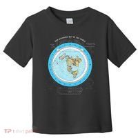 Gleason Flat Earth Map Blue Flat Earth Map Flat Earth Toddler T-Shirt thumb 0
