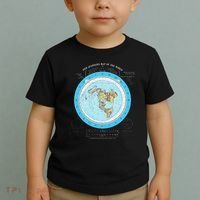 Gleason Flat Earth Map Blue Flat Earth Map Flat Earth Toddler T-Shirt thumb 2