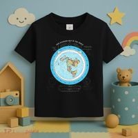 Gleason Flat Earth Map Blue Flat Earth Map Flat Earth Toddler T-Shirt thumb 3