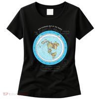 Gleason Flat Earth Map Blue Flat Earth Map Flat Earth Women's T-Shirt thumb 0