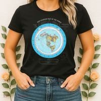 Gleason Flat Earth Map Blue Flat Earth Map Flat Earth Women's T-Shirt thumb 2