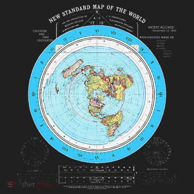 Gleason Flat Earth Map Blue Flat Earth Map Flat Earth Plastic Christmas Ball Ornament