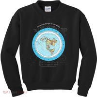 Gleason Flat Earth Map Blue Flat Earth Map Flat Earth Kids Sweatshirt thumb 0