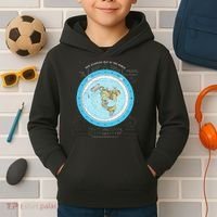 Gleason Flat Earth Map Blue Flat Earth Map Flat Earth Kids Hoodie thumb 2