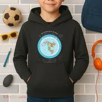 Gleason Flat Earth Map Blue Flat Earth Map Flat Earth Kids Hoodie thumb 2