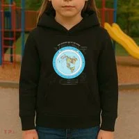 Gleason Flat Earth Map Blue Flat Earth Map Flat Earth Kids Hoodie thumb 3