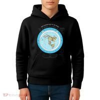 Gleason Flat Earth Map Blue Flat Earth Map Flat Earth Kids Hoodie thumb 4