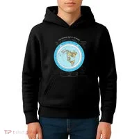Gleason Flat Earth Map Blue Flat Earth Map Flat Earth Kids Hoodie thumb 4