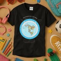 Gleason Flat Earth Map Blue Flat Earth Map Flat Earth Kids T-Shirt thumb 3