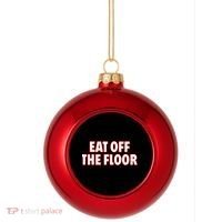 Georgia Football Eat Off The Floor Plastic Christmas Ball Ornament thumb 0
