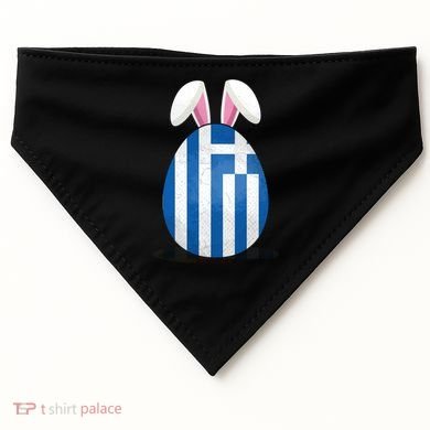 Greece Flag Egg Bunny Ears Greek Easter Sunday Gift USA-Made Doggie Bandana