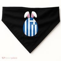 Greece Flag Egg Bunny Ears Greek Easter Sunday Gift USA-Made Doggie Bandana thumb 0