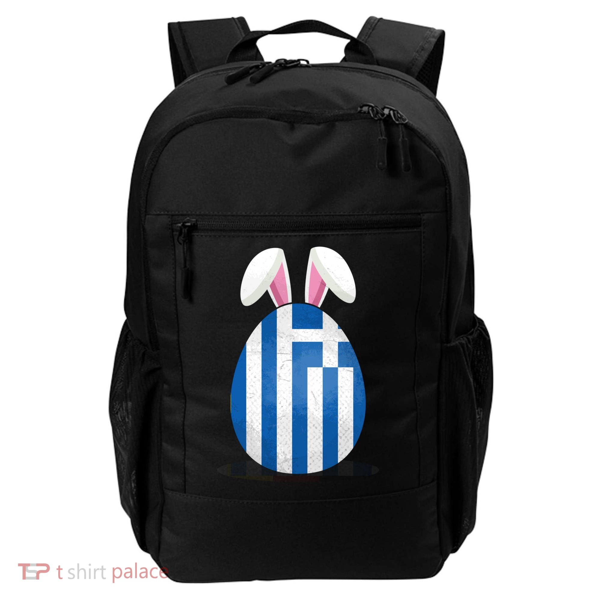 Greece Flag Egg Bunny Ears Greek Easter Sunday Gift Backpack