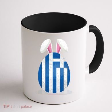 Greece Flag Egg Bunny Ears Greek Easter Sunday Gift Coffee Mug back