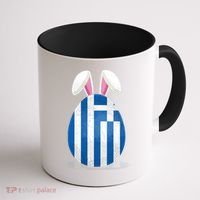 Greece Flag Egg Bunny Ears Greek Easter Sunday Gift Coffee Mug thumb 1