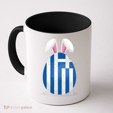 Greece Flag Egg Bunny Ears Greek Easter Sunday Gift Coffee Mug