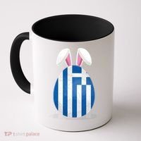 Greece Flag Egg Bunny Ears Greek Easter Sunday Gift Coffee Mug thumb 0