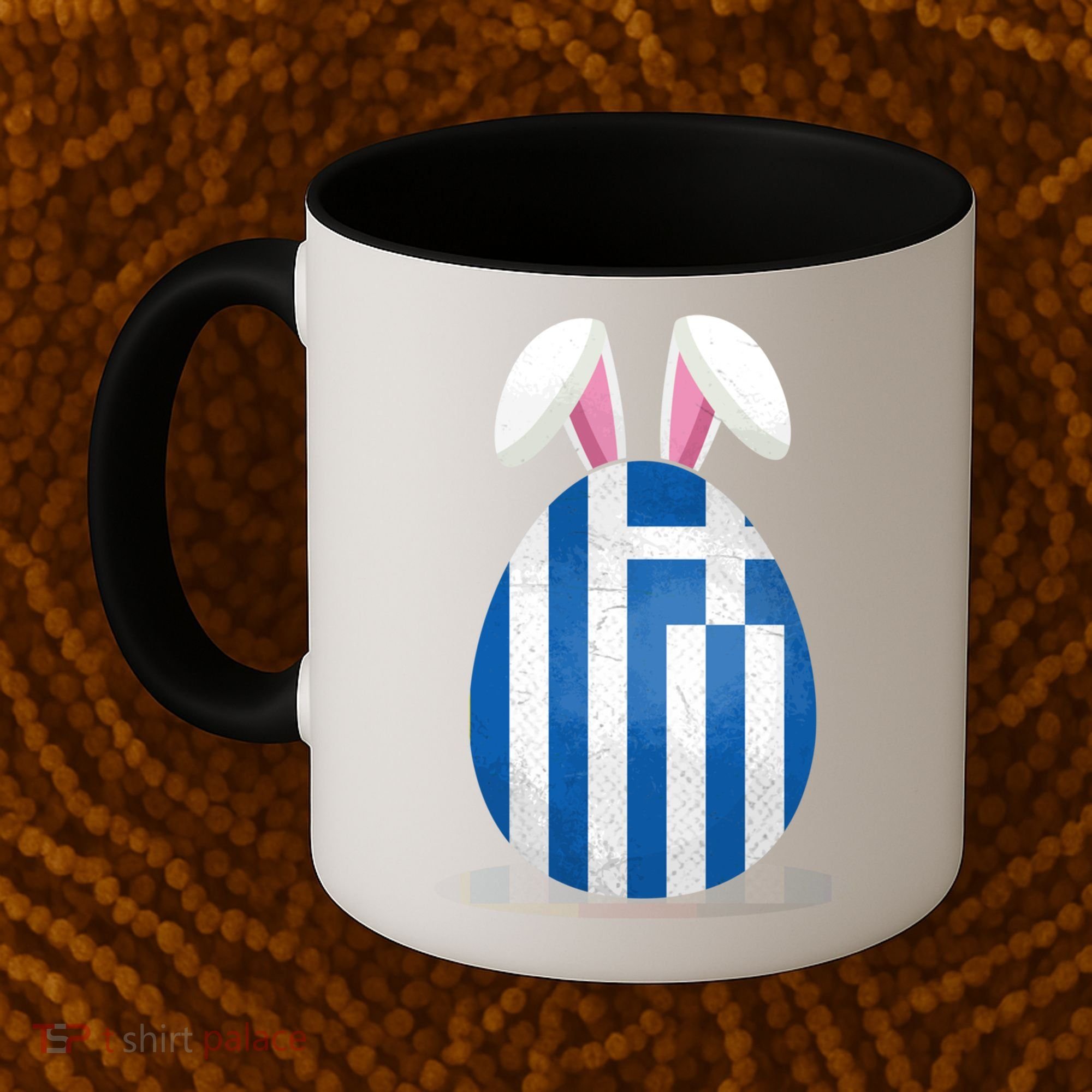 Greece Flag Egg Bunny Ears Greek Easter Sunday Gift Coffee Mug