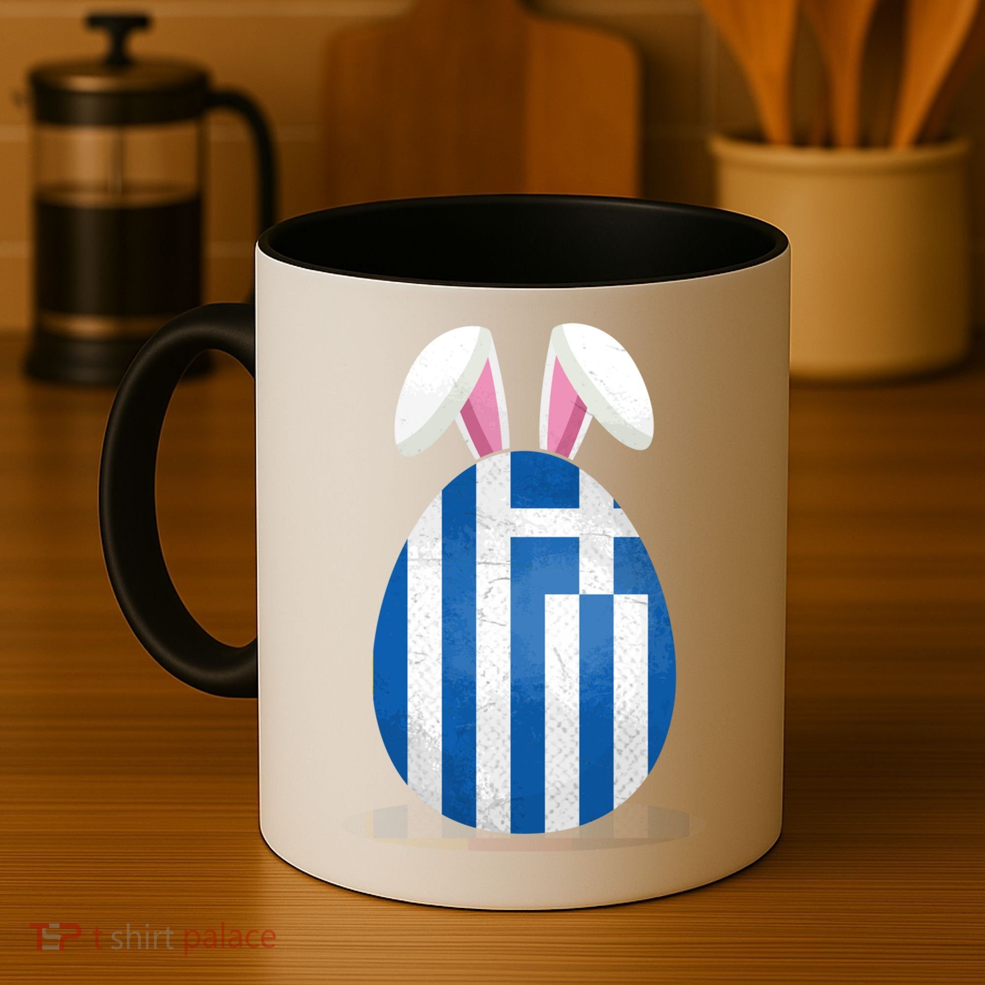 Greece Flag Egg Bunny Ears Greek Easter Sunday Gift Coffee Mug