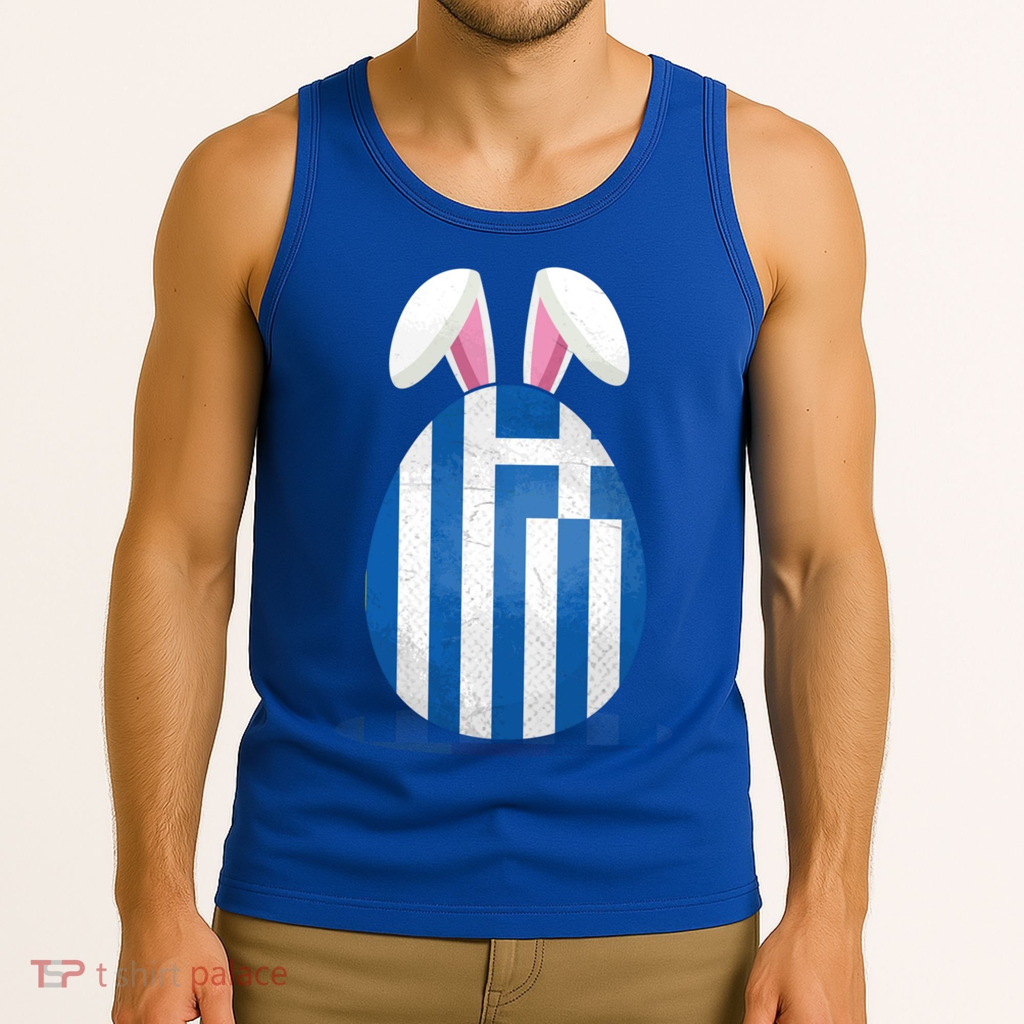 Greece Flag Egg Bunny Ears Greek Easter Sunday Gift Tank Top