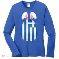 Greece Flag Egg Bunny Ears Greek Easter Sunday Gift Women's Long Sleeve Shirt thumb 0