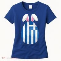 Greece Flag Egg Bunny Ears Greek Easter Sunday Gift Women's T-Shirt thumb 0