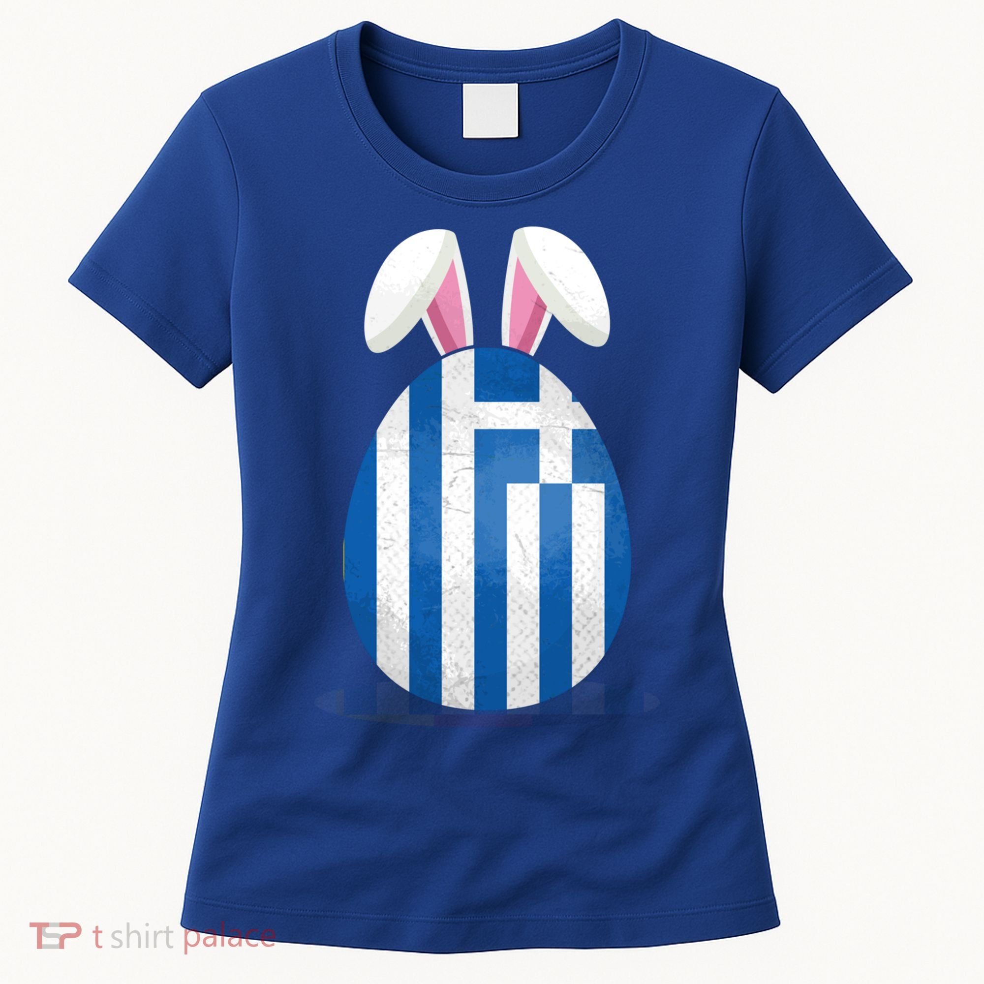 Greece Flag Egg Bunny Ears Greek Easter Sunday Gift Women's T-Shirt