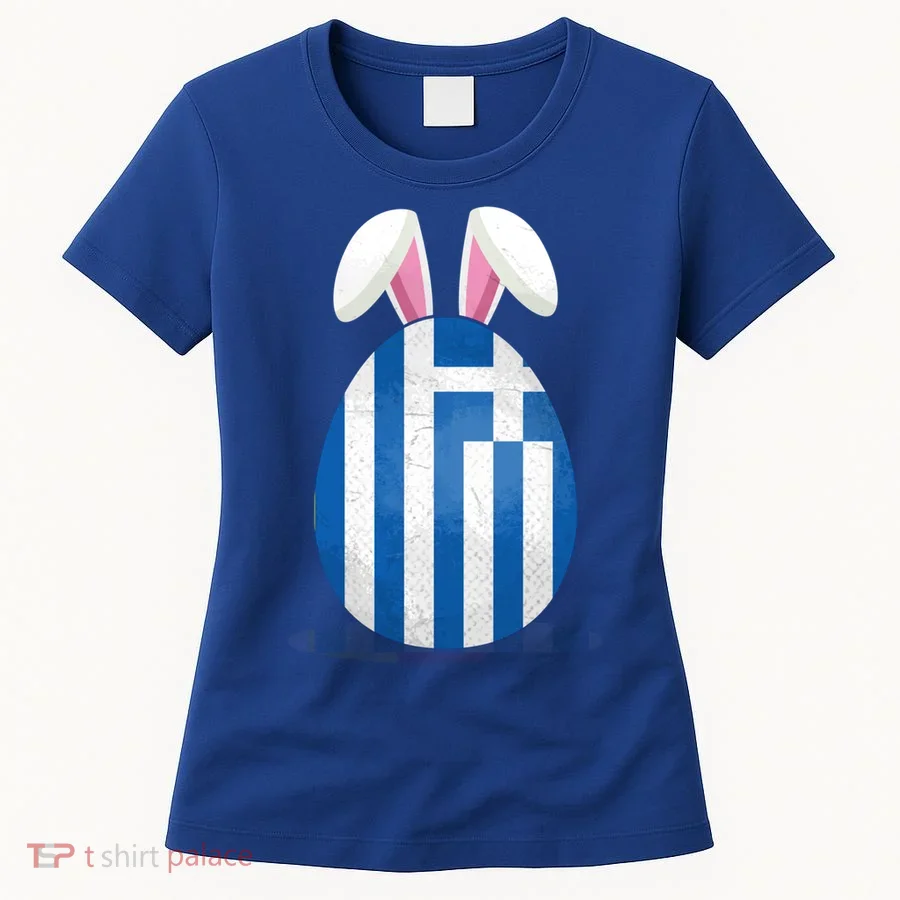 Greece Flag Egg Bunny Ears Greek Easter Sunday Gift Women's T-Shirt