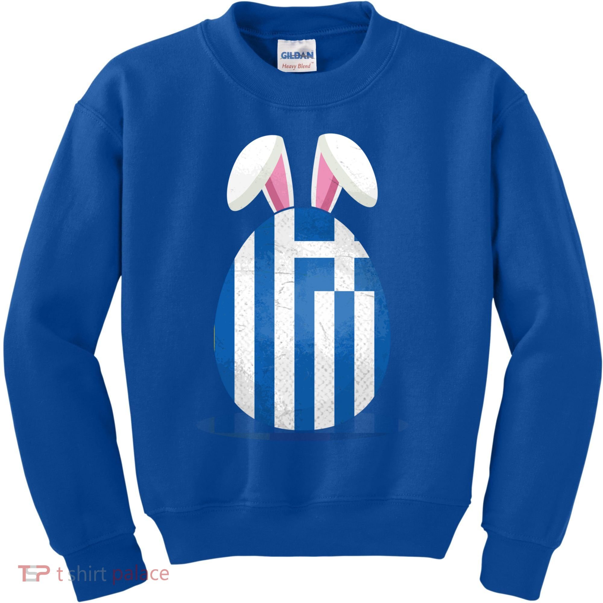 Greece Flag Egg Bunny Ears Greek Easter Sunday Gift Kids Sweatshirt