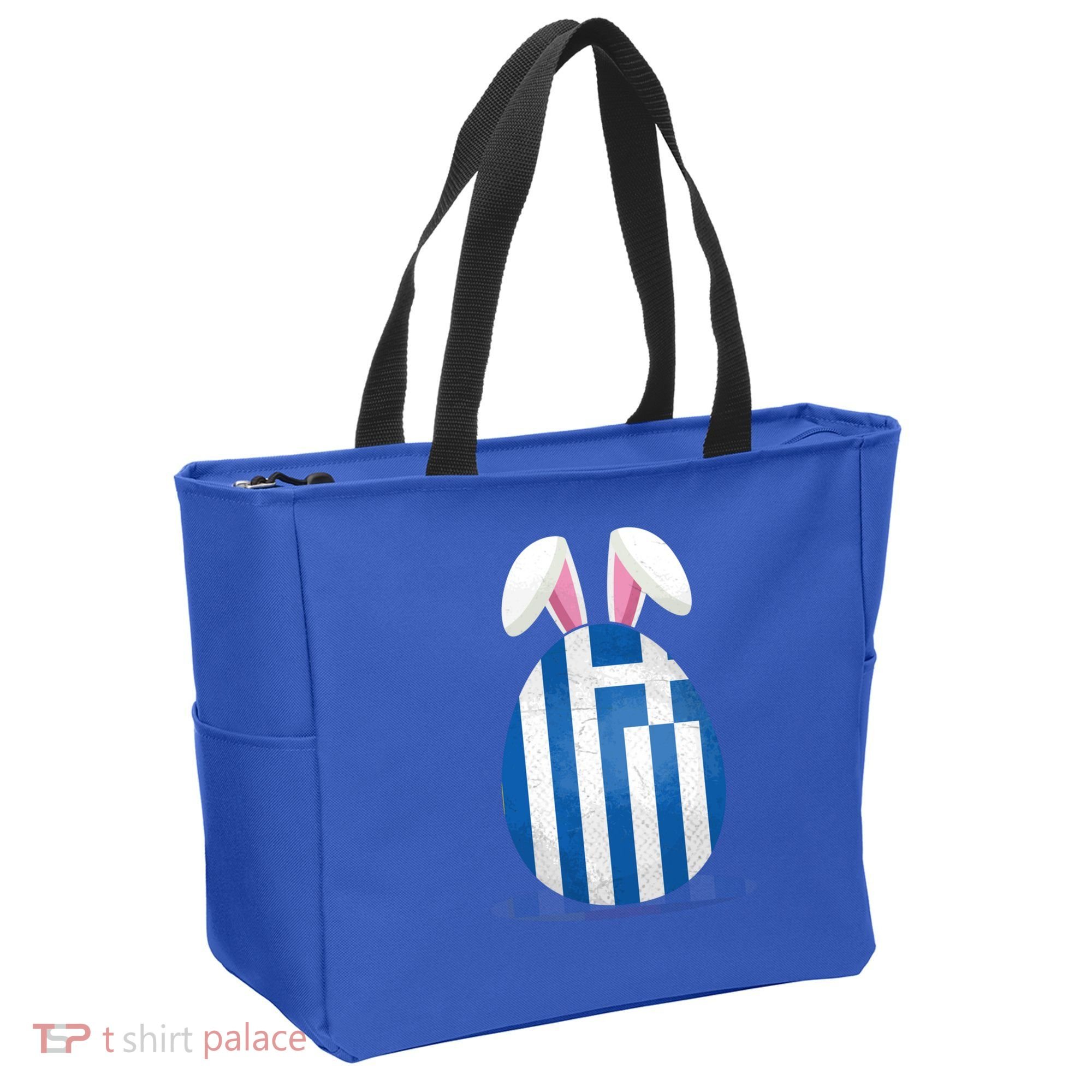 Greece Flag Egg Bunny Ears Greek Easter Sunday Gift Tote Bag