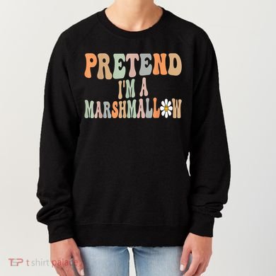 Groovy Funny Easy Lazy Halloween Pretend I'm A Marshmallow Women's Sweatshirt