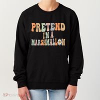 Groovy Funny Easy Lazy Halloween Pretend I'm A Marshmallow Women's Sweatshirt thumb 0
